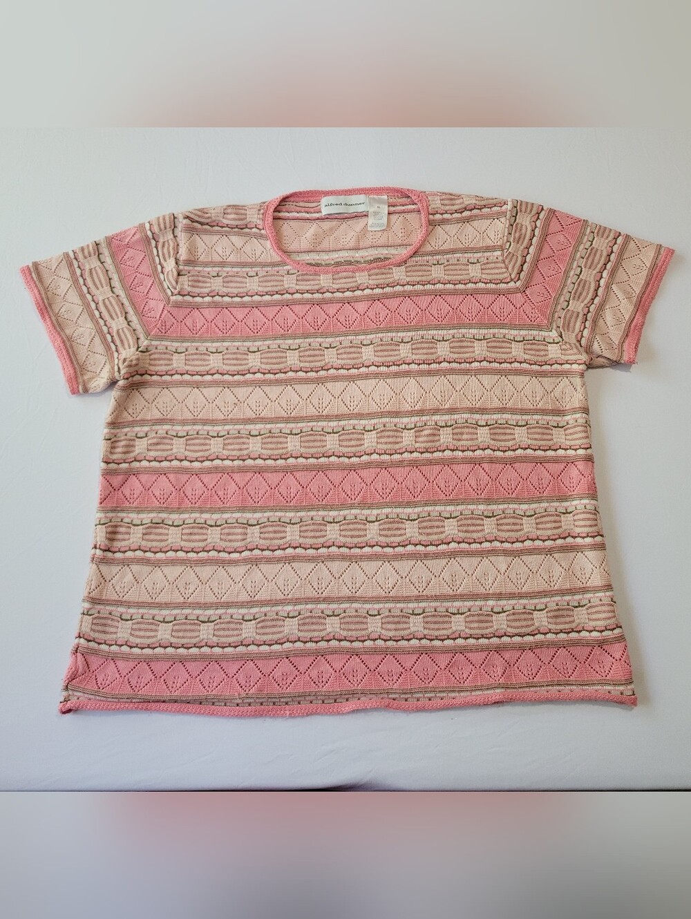 Alfred Dunner Pink Knit Boxy Top